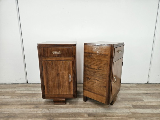 Paire de tables de nuit Art Decò en noyer, 1940 – Bois (photo 2 of 18)