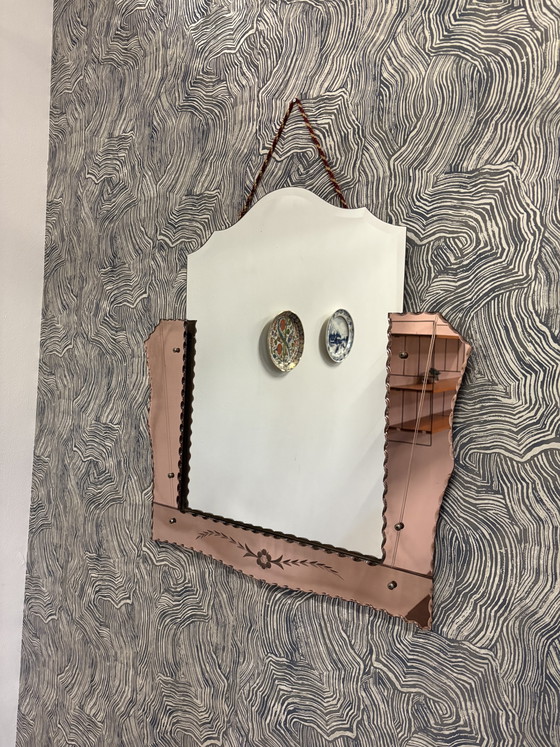 Beautiful mirror with floral motif – Glass (photo 2 of 6)