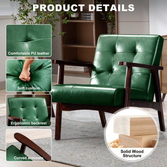 Image 1 of Vintage Faux Leather Living Room Armchair