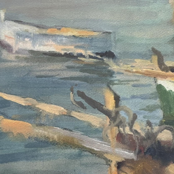 Jules Van De Leene, Stranded Boats, Gouache, 1920s – Paintings & Drawings (photo 8 of 12)