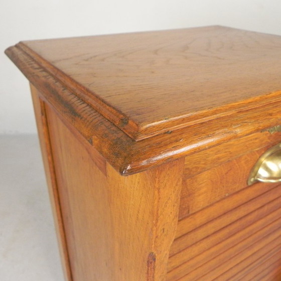 Image 1 of Eiken rolluikkast met 1 luik, 90 cm hoog, jaren 30