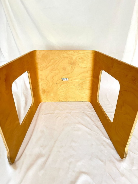 Image 1 of Vintage Benjamin Birch Plywood Stool/Side Table, Lisa Norinder for IKEA, Scandinavian Design, 1990s