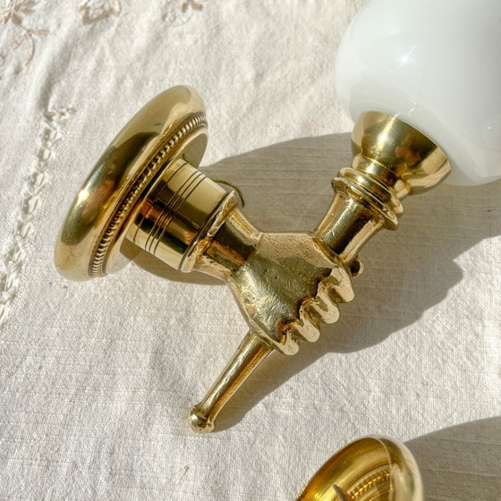 Coppia di applique vintage in ottone – Maison Jansen, anni '60 – Illuminazione (photo 4 of 10)