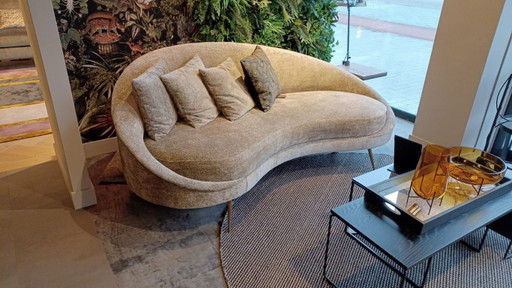 Chaise longue en tela beige