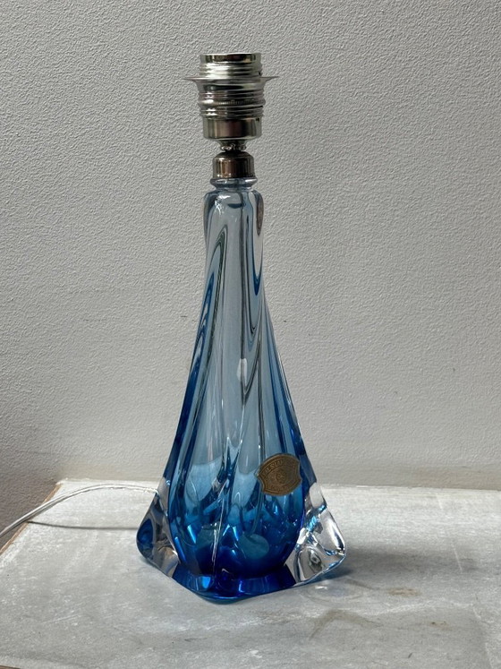Image 1 of Val Saint Lambert BLAU Kristalllampe