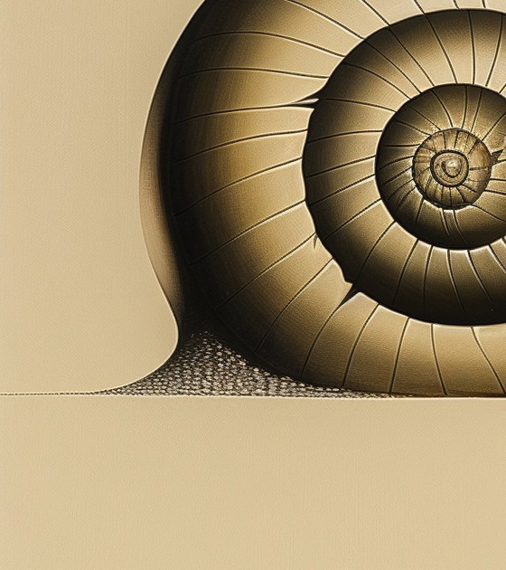 Image 1 of *** Edizione unica. *** Giclée di alta qualità***. Monsieur Escargot e la dualità del divenire ***