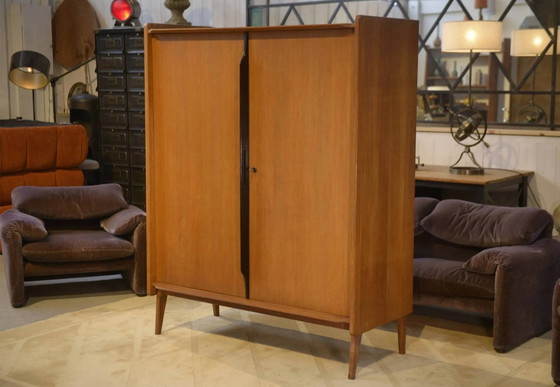 Oak wardrobe by Roger Landault 1960s – Mid Century Modern (photo 9 of 9)