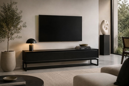 Meuble TV design scandinave noir – tv meubelen, Wood