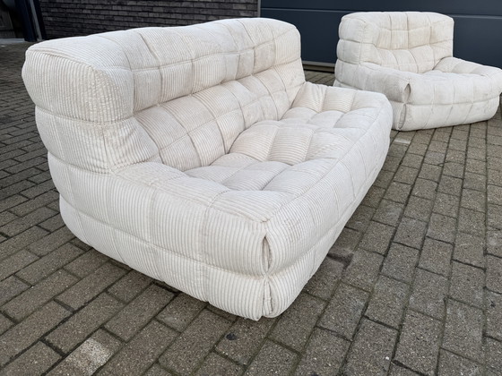 Image 1 of Ligne Roset Kashima 3 posti, 2x2 posti, 1 posto in velluto a coste beige 10/10