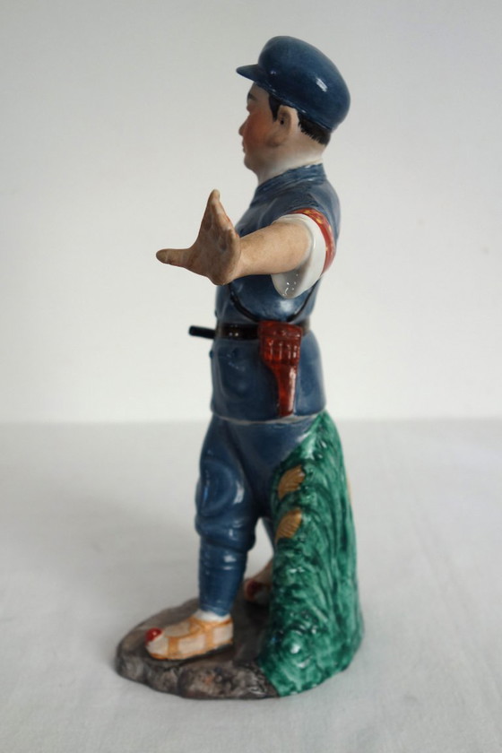 Image 1 of Biscuit Porcelain Red Guard Figurine Statue - Cultural Revolution #5
