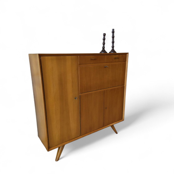 Image 1 of Credenza alta vintage in teak chiaro, anni '60