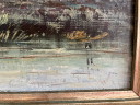 Pintura al óleo con árboles