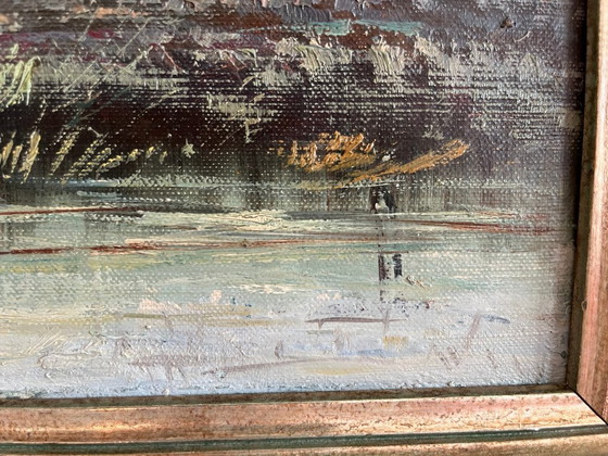 Dipinto a olio con alberi – Dipinti e disegni, Legno (photo 3 of 5)