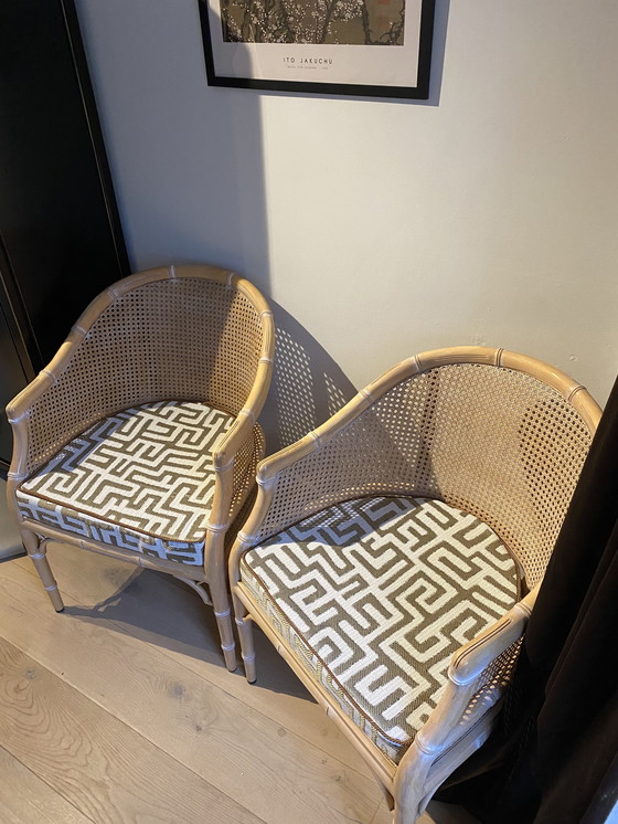 Image 1 of chaises vintage en faux bambou