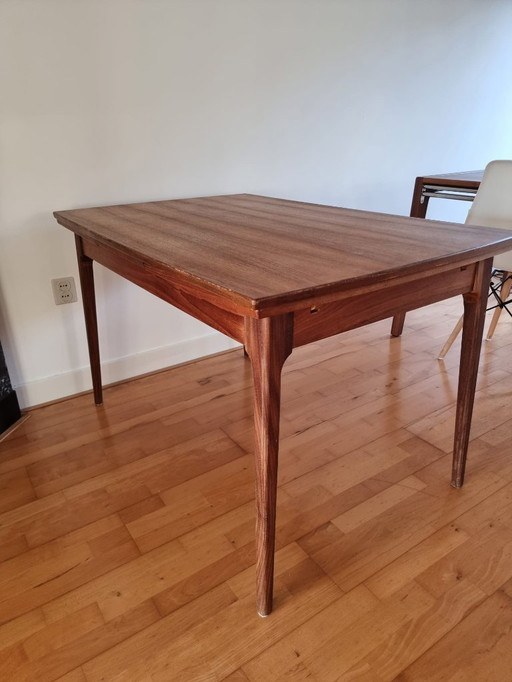 Table de salle à manger vintage en teck extensible