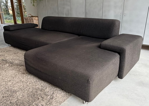 Anthracite gray Moroso Lowland corner sofa, three-seater