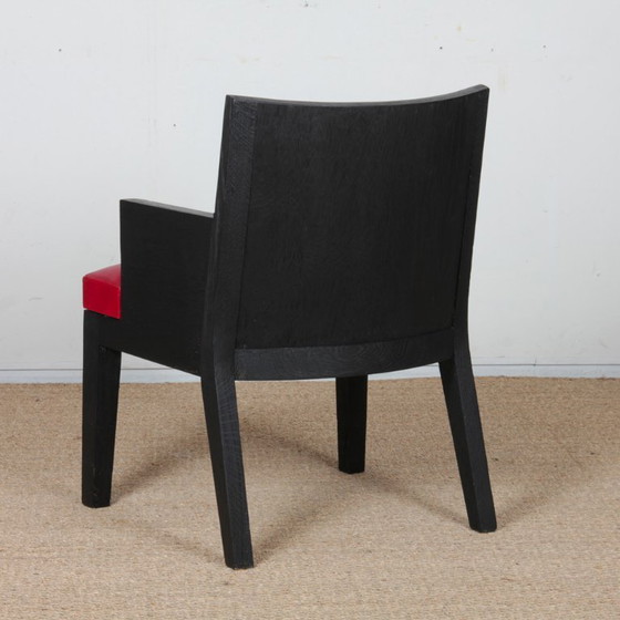 Image 1 of Stall-fauteuil van leer, ontworpen door Christian Liaigre, 1990.