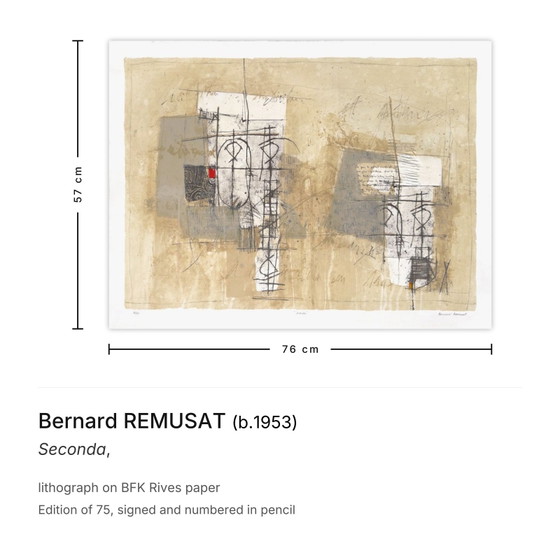Bernard Remusat Signed Lithograph Seconda – Lithographs & prints, Paper (photo 3 of 5)