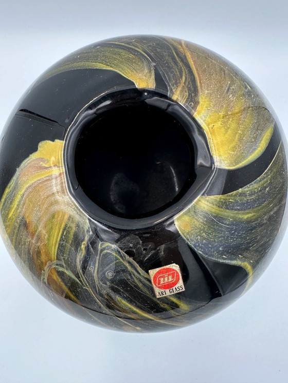 Image 1 of XL Iwatsu Art Glass Vase Mouth-blown Japan