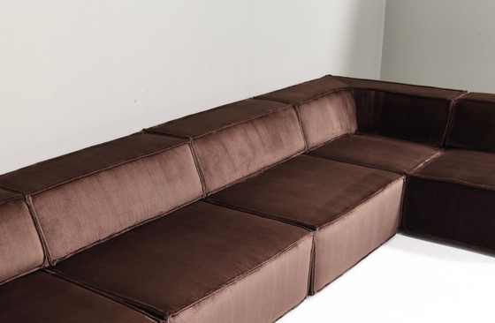 COR Trio Sectional Sofa in Chocolate Brown Velvet 1972 NEW UPHOLSTERY, Modular sofas, Retro (photo 5 of 19)