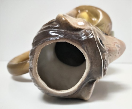 Image 1 of Keramische apenkan, beschilderd ontwerp uit de jaren 80