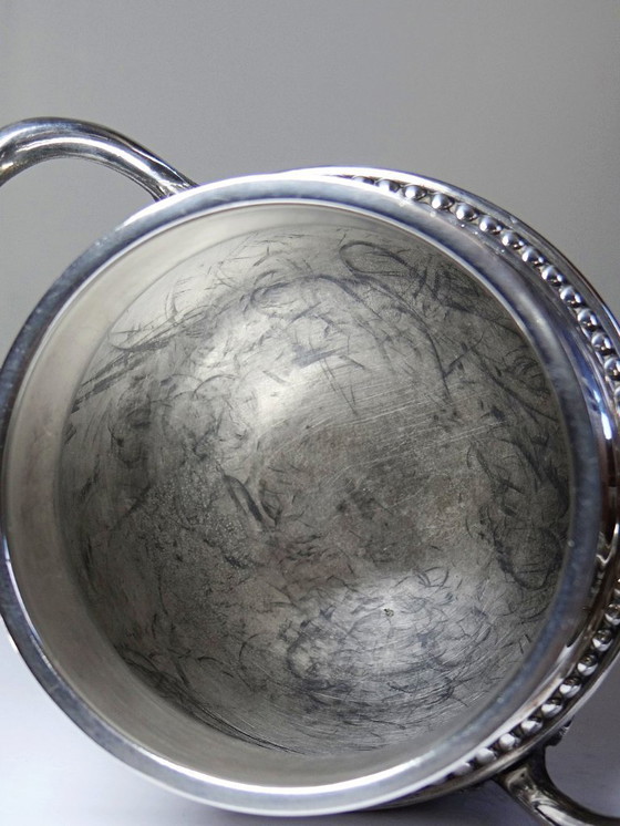 Image 1 of Elegant antique silver-plated metal sugar bowl from the 1880s-1930s