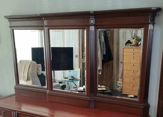 Image 1 of Bar Mirror With Faceted Glass