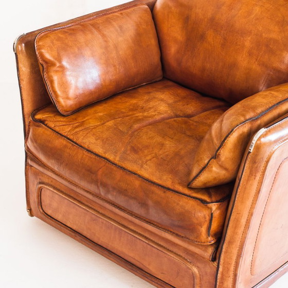 Canapé et deux fauteuils Roche Bobois. Vintage. Cuir de buffle. France, années 80. – Canapés 3 places (photo 16 of 24)