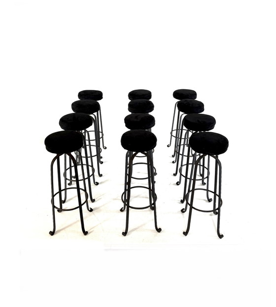 Image 1 of 12x tabouret de bar vintage en fer forgé '60s