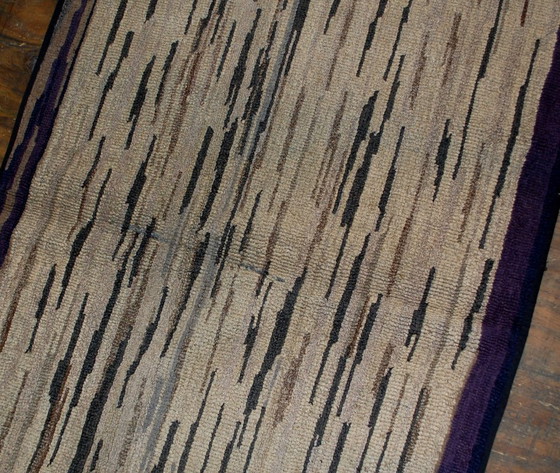 Image 1 of Handgemaakt antiek Amerikaans gehaakt tapijt 94 cm x 158 cm (3.1' x 5.2') uit de jaren 1900 - 1B502