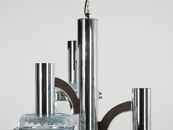 Image 1 of Kroonluchter uit het ruimtetijdperk, Muranoglas, jaren 70, gemaakt in Italië