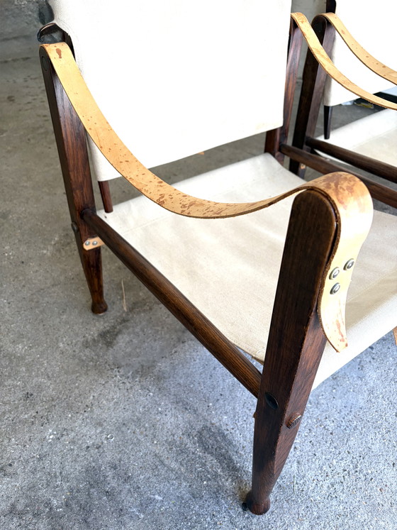 Image 1 of Set aus 2 Safari-Stühlen Kaare Klint für Carl Hansen 