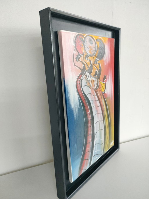 Exclusive Abstract and Optically Illusionistic Artwork in a Luxury Black Box Frame – schilderijen tekeningen (photo 2 of 11)