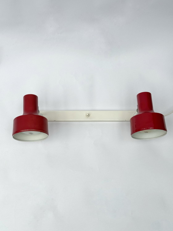 Image 1 of Applique murale double vintage Anvia Almelo, rouge, années 1970