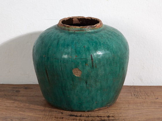 Jarrón antiguo redondo de cerámica esmaltada (c.1820) #16 – Jarrones, Ceramic (photo 30 of 33)