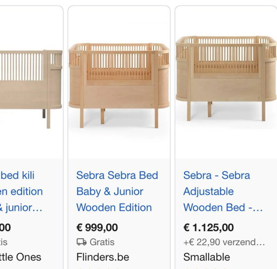 Image 1 of Sebra baby & junior meegroeibed wooden edition