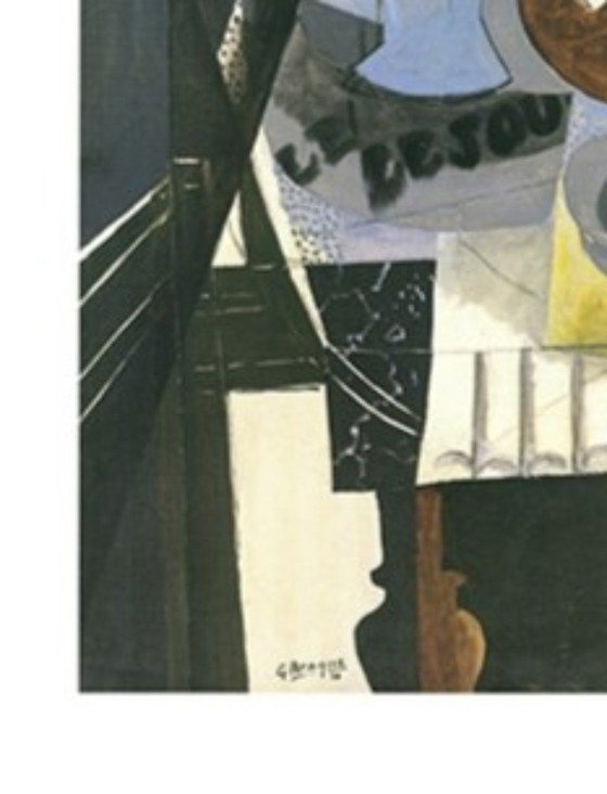 Image 1 of Georges Braque "Nature Morte Au Compotier, Bouteille Et Mandoline" Stampa artistica secondo l'originale del 1930