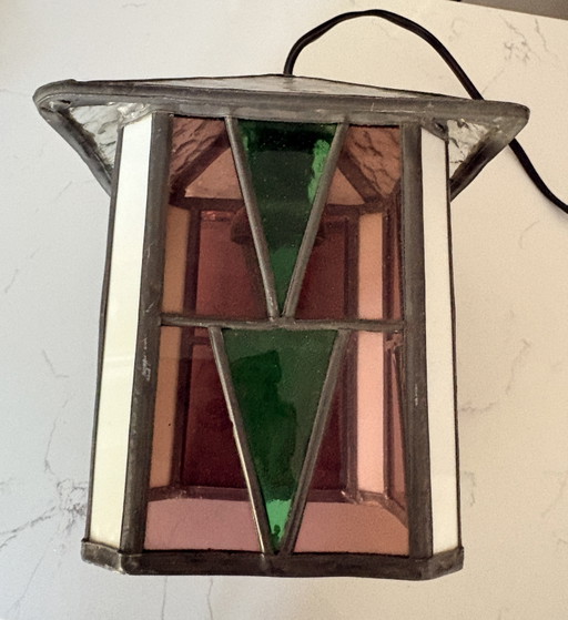 Lampada a sospensione vintage in stile Tiffany - Vetro colorato – hanglampen, Glass, Metal (photo 2 of 5)