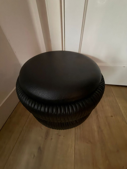 Vintage poef skai leer space age