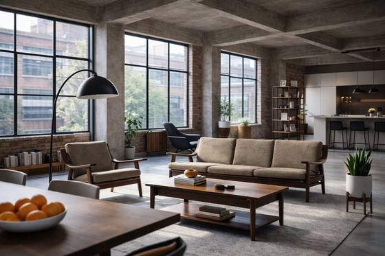 Image 1 of Vintage Mid-Century Scandinavian Modern 3-Seat Sofa & Armchair by Hans J. Wegner for Getama, Set of 2, 1960s