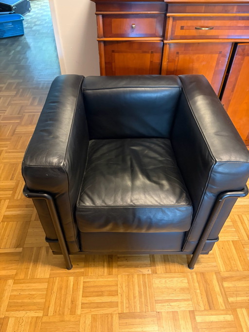 Originele Cassina LC2 Fauteuil – Le Corbusier – Zwart Leer