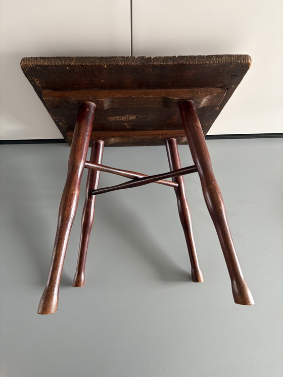 Rare table d'appoint/tabouret Thonet ancien - Avec étiquette d'origine (env. 1920-1940) – Tables d'appoint (photo 6 of 10)