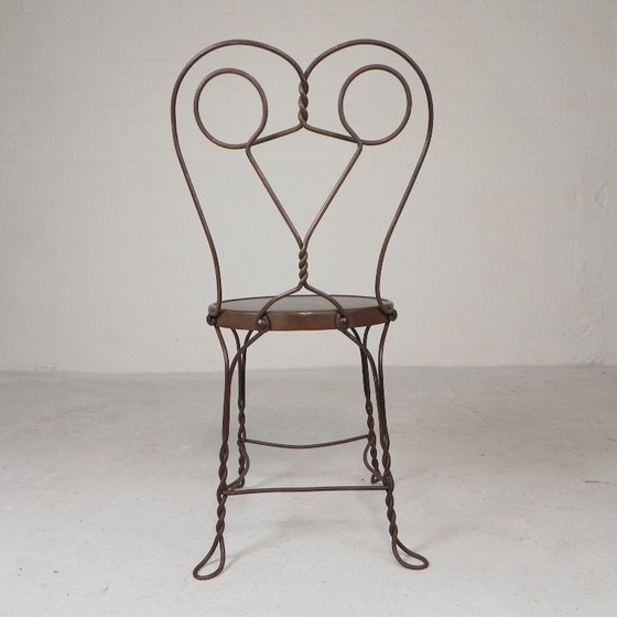Image 1 of Elegant steel American ice cream parlor chair, 1940s