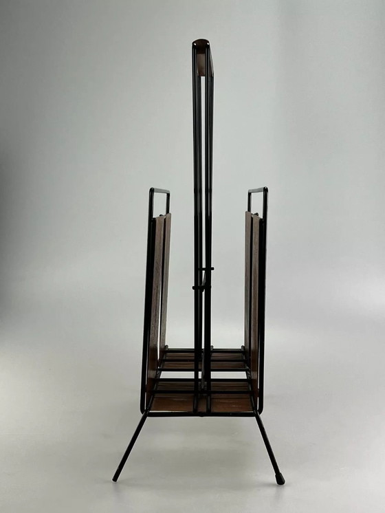 Image 1 of 60's 70's Porte-revues Métal Teck Mid Century Design