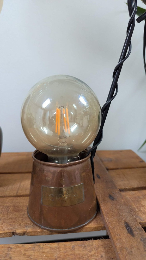 Trio of upcycled brass and copper ambient lamps, Grey_ster studio design, Table lamps, Metal, Gold, Vintage (photo 6 of 11)