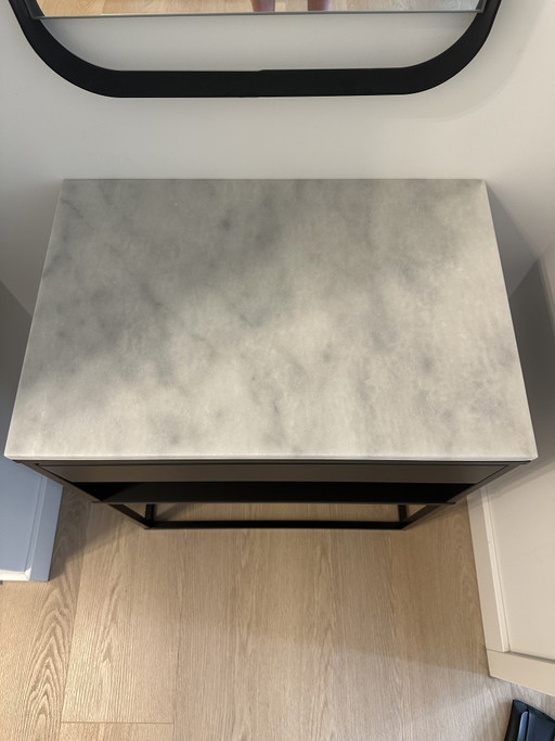 Vikhammer-Schrank mit Steinmarmorplatte – nachtkastjes, Marble, Metal (photo 2 of 5)