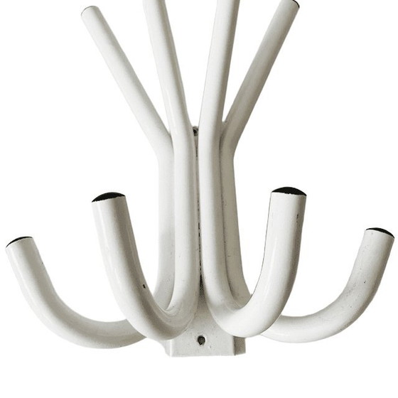 Image 1 of Vintage wall coat rack steel white black 1980s
