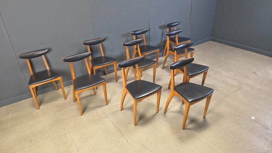 Image 1 of Mid century belgian dining chairs, set of 10, 1960s