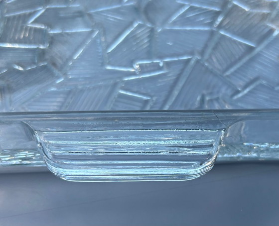 Superb Vintage Octagonal Art Deco Molded Glass Tray – Table accessories (photo 7 of 9)