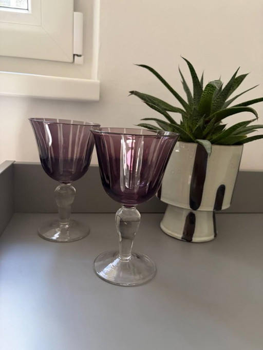 POLSPOTTEN Cuttings Bicchieri da Vino Set da 6, un colore – glazen karaffen, Glass